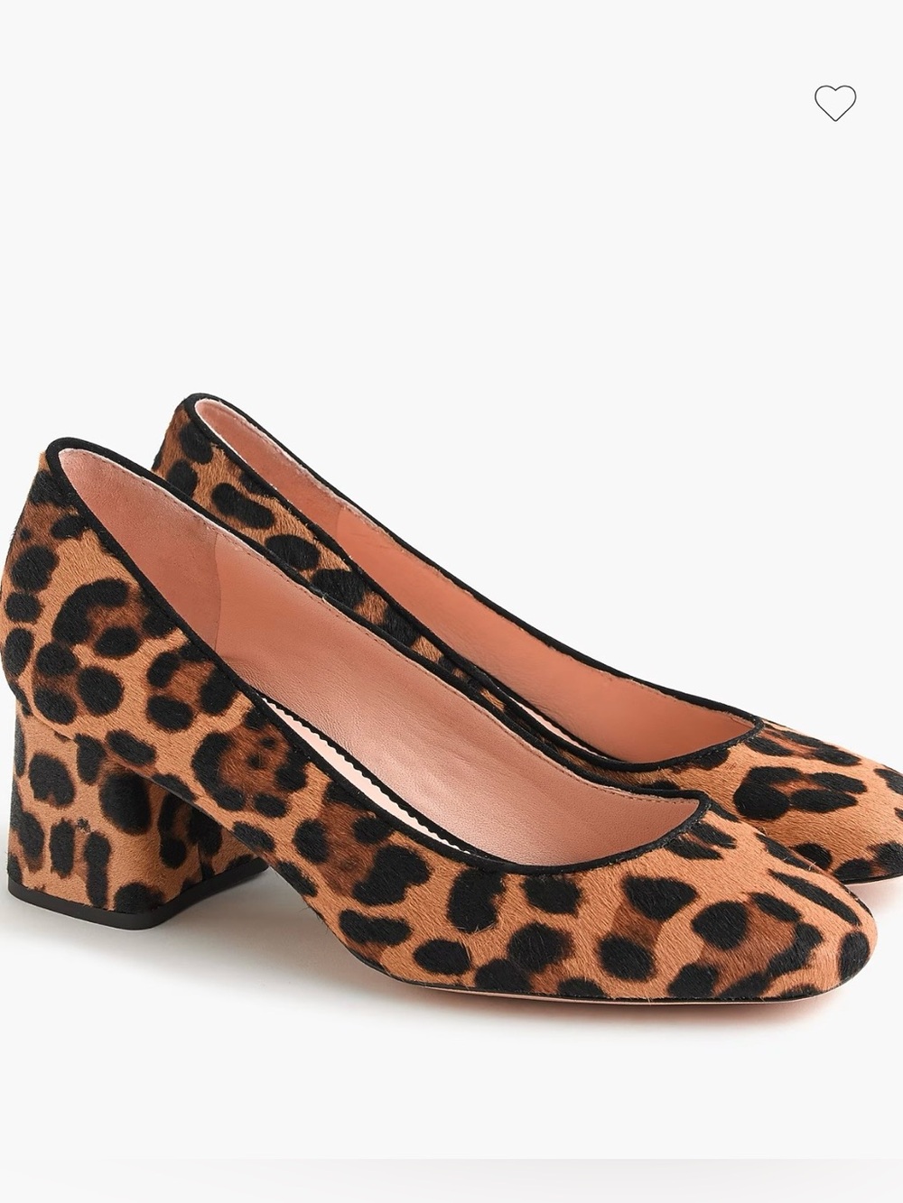 J.Crew Leopard Print Block Heel Pumps in calf hair. Size 9.5. Worn once.